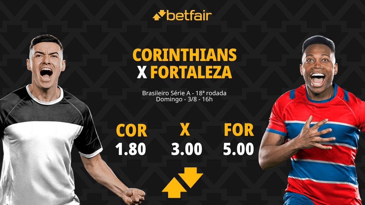 Corinthians x Fortaleza: palpites, odds, onde assistir ao vivo, escalações e horário