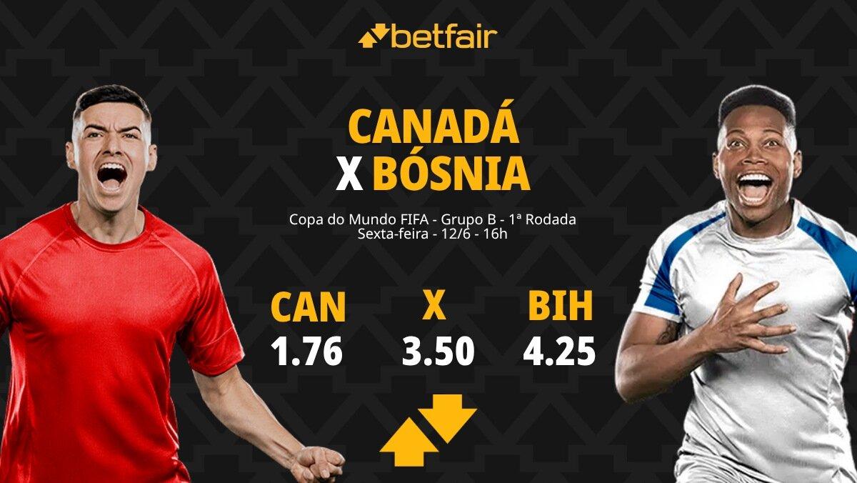 Canadá x Bósnia e Herzegovina - Copa do Mundo 2026: Dicas, Palpites, Odds, Escalações, Horário, Onde Assistir