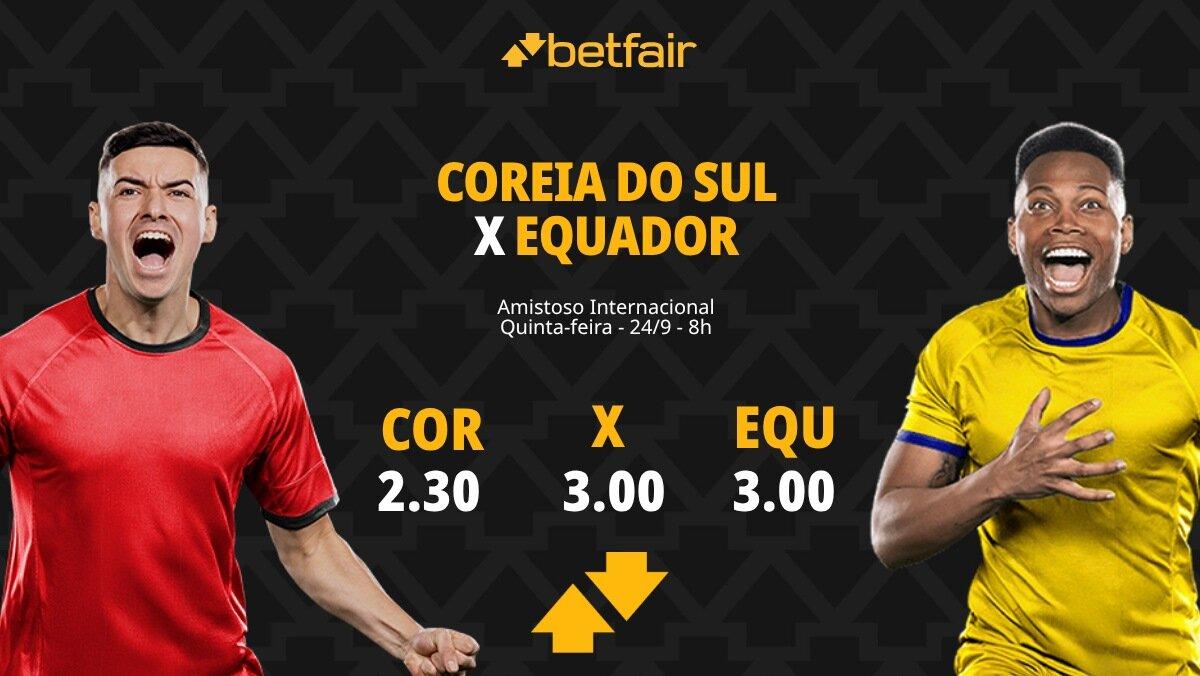 Coreia do Sul x Equador - Amistoso Internacional: Notícias, Odds, Estatísticas, Escalações, Horário, Onde Assistir