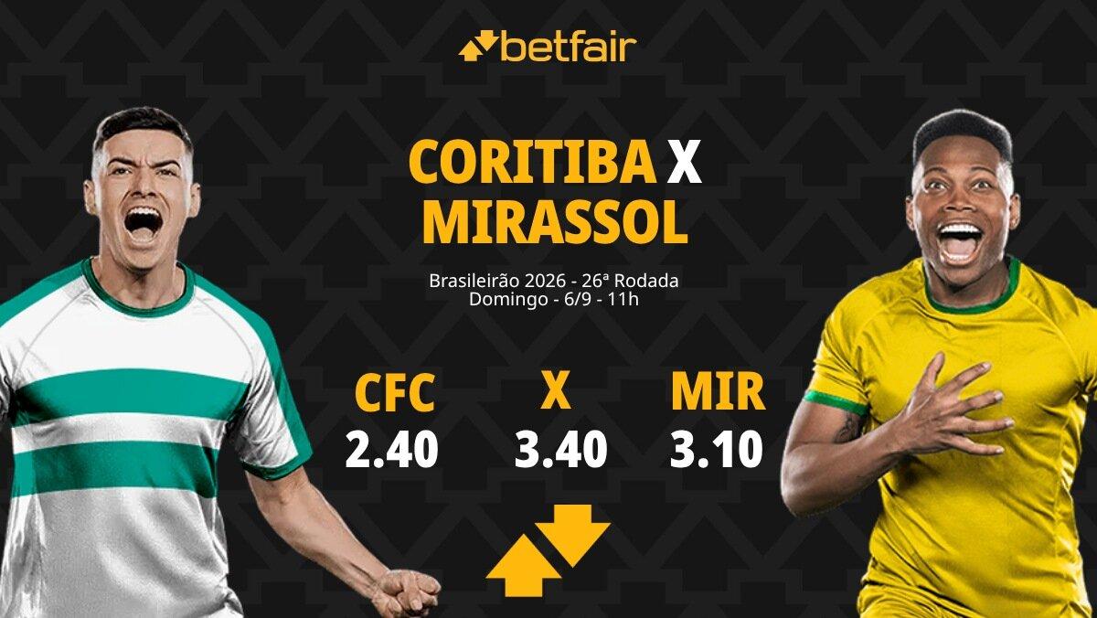 Coritiba x Mirassol - Brasileirão 2026: Notícias, Odds, Estatísticas, Escalações, Horário, Onde Assistir