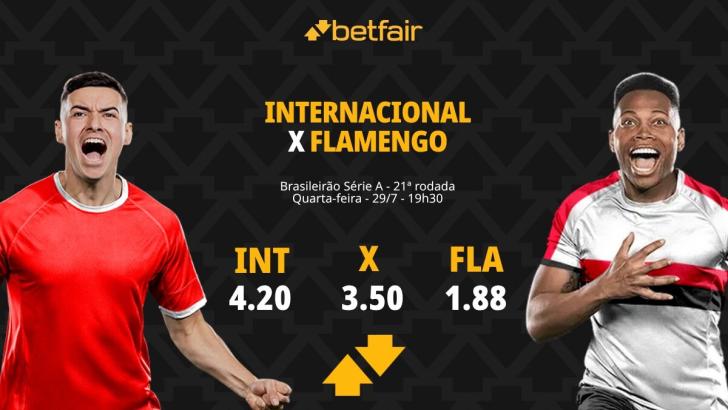 Internacional x Flamengo - Brasileirão 2026: Notícias, Odds, Estatísticas, Escalações, Horário, Onde Assistir