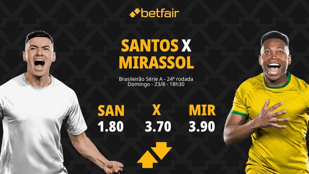 Santos x Mirassol - Brasileirão 2026: Notícias, Odds, Estatísticas, Escalações, Horário, Onde Assistir