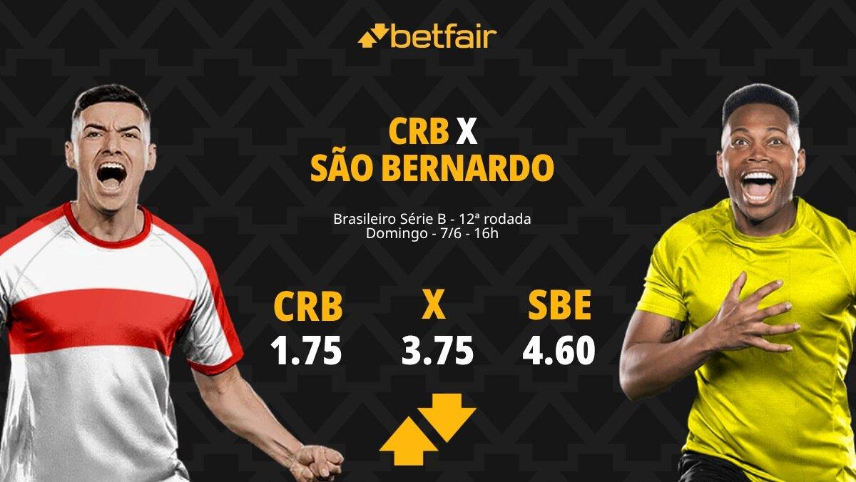 CRB x São Bernardo - Série B 2026: Dicas, Palpites, Odds, Escalações, Horário, Onde Assistir