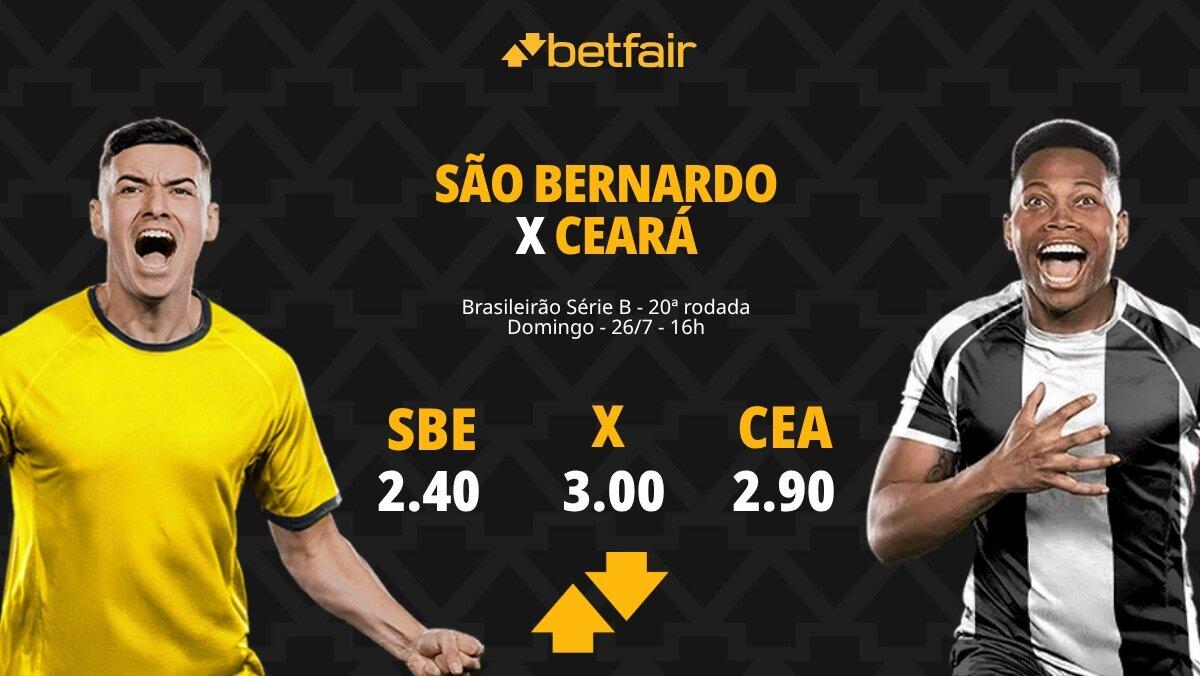 São Bernardo x Ceará - Série B 2026: Notícias, Odds, Estatísticas, Escalações, Horário, Onde Assistir