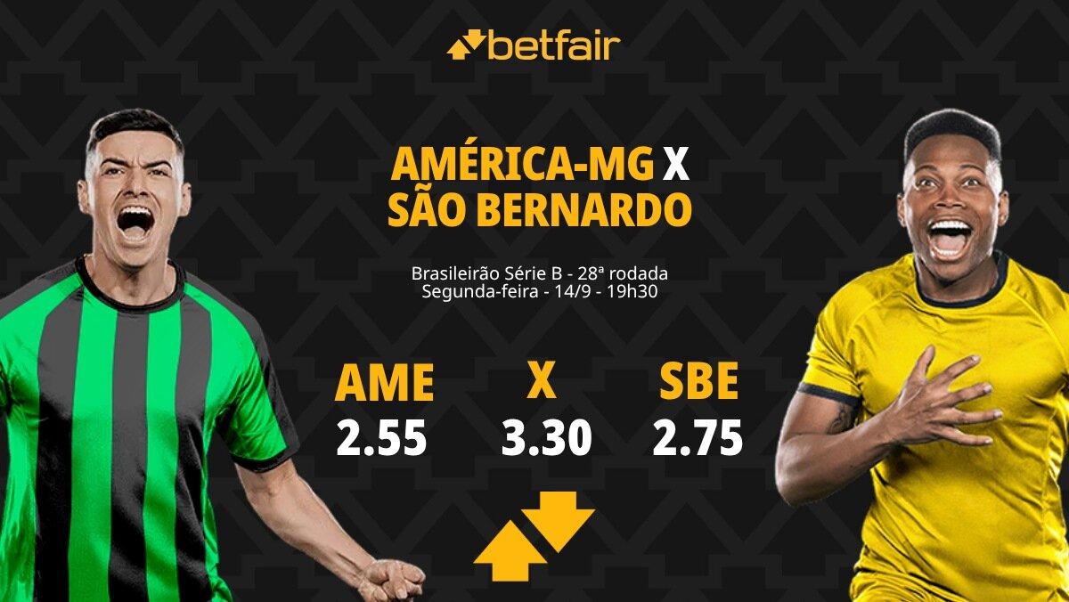 América-MG x São Bernardo - Série B 2026: Notícias, Odds, Estatísticas, Escalações, Horário, Onde Assistir
