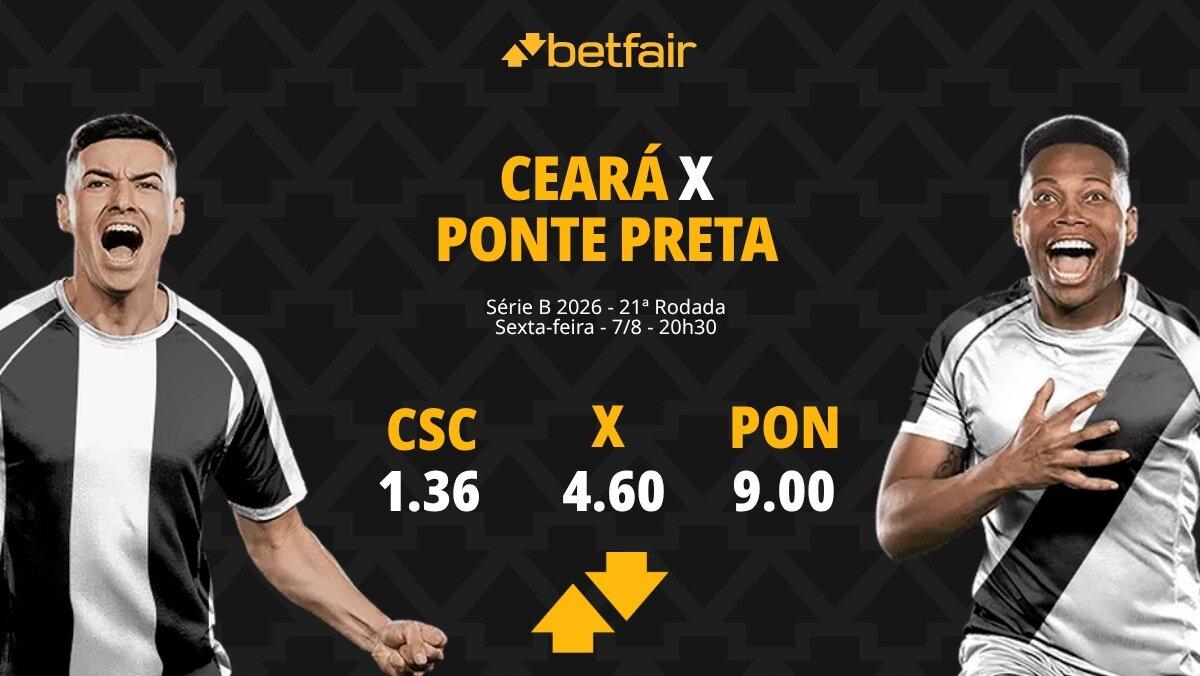 Ceará x Ponte Preta - Série B 2026: Notícias, Odds, Estatísticas, Escalações, Horário, Onde Assistir