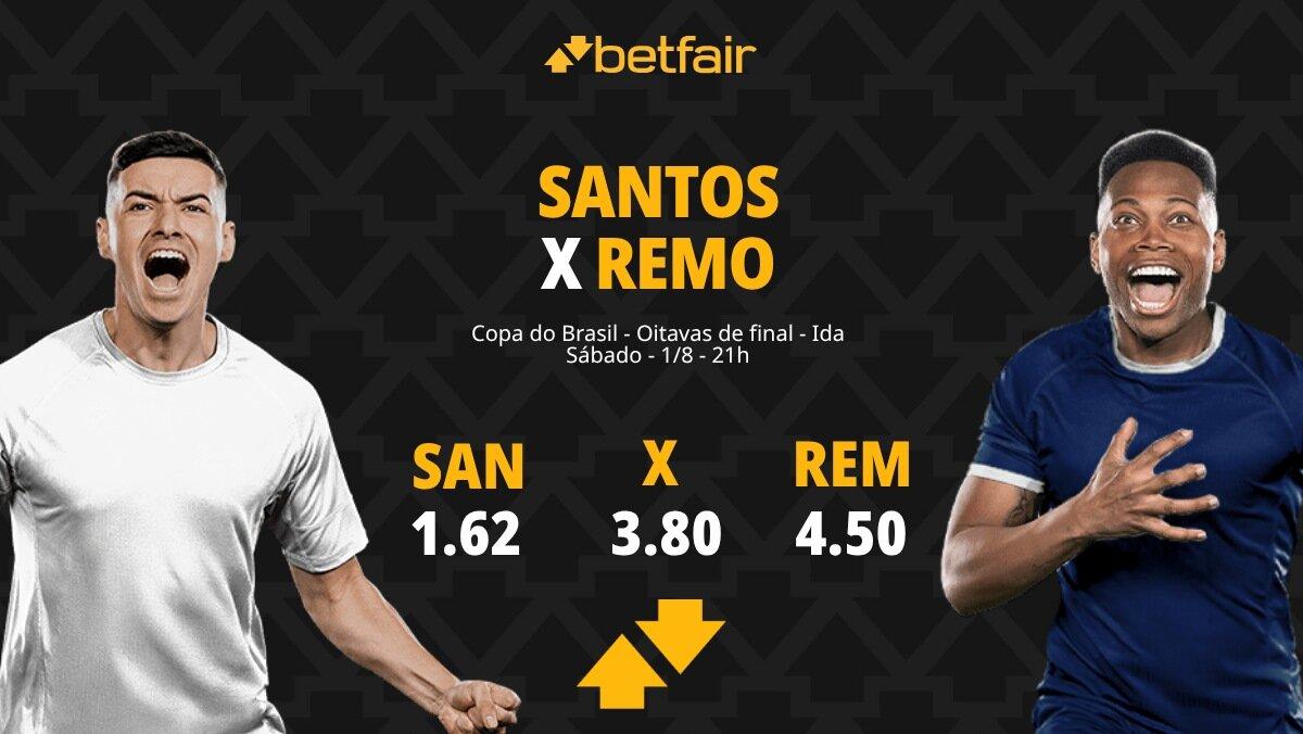 Santos x Remo - Copa do Brasil: Notícias, Odds, Estatísticas, Escalações, Horário, Onde Assistir