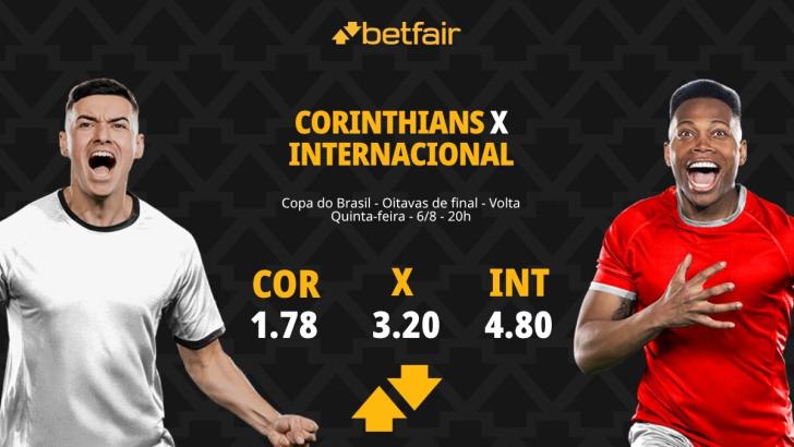Corinthians x Internacional - Copa do Brasil: Notícias, Odds, Estatísticas, Escalações, Horário, Onde Assistir