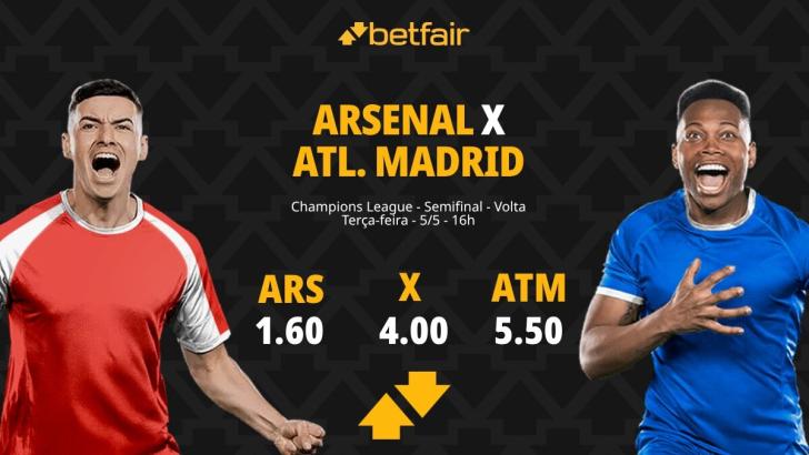 Arsenal x Atlético de Madrid - Champions League: Dicas, Palpites, Odds, Escalações, Horário, Onde Assistir