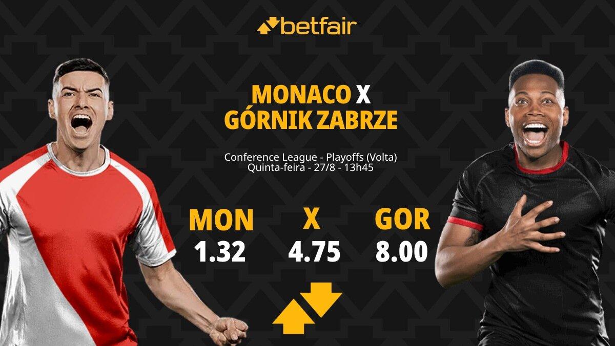 Monaco x Górnik Zabrze - Conference League: Notícias, Odds, Estatísticas, Escalações, Horário, Onde Assistir