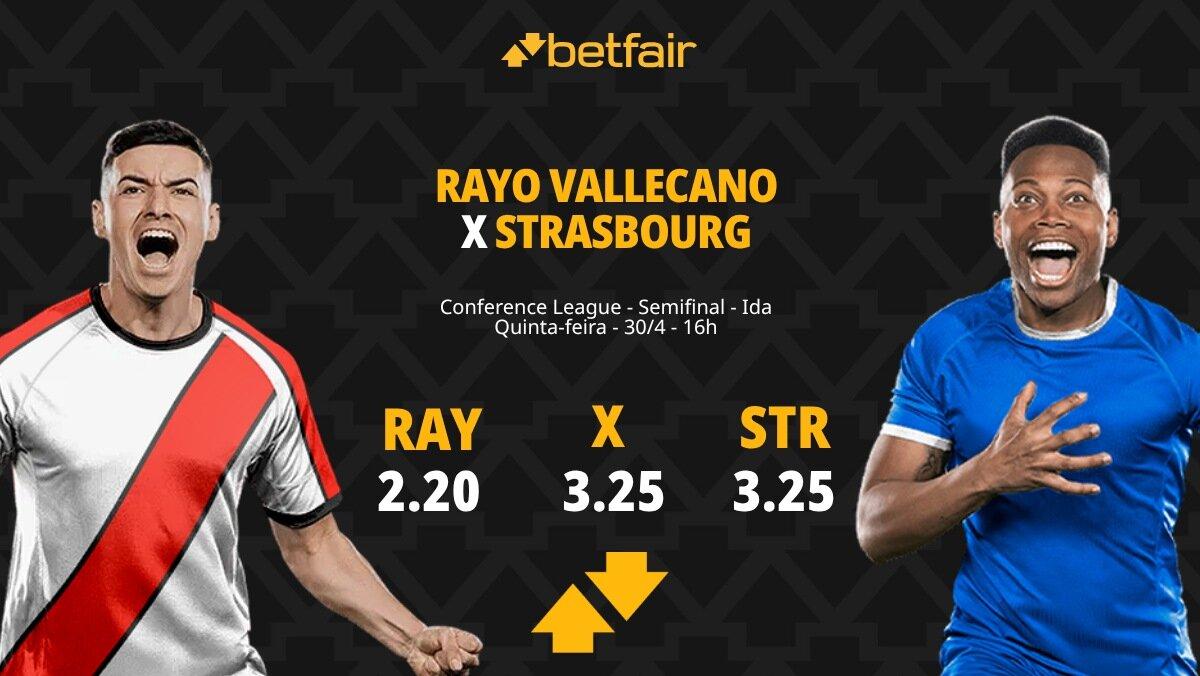 Rayo Vallecano x Strasbourg - Conference League: Dicas, Palpites, Odds, Escalações, Horário, Onde Assistir