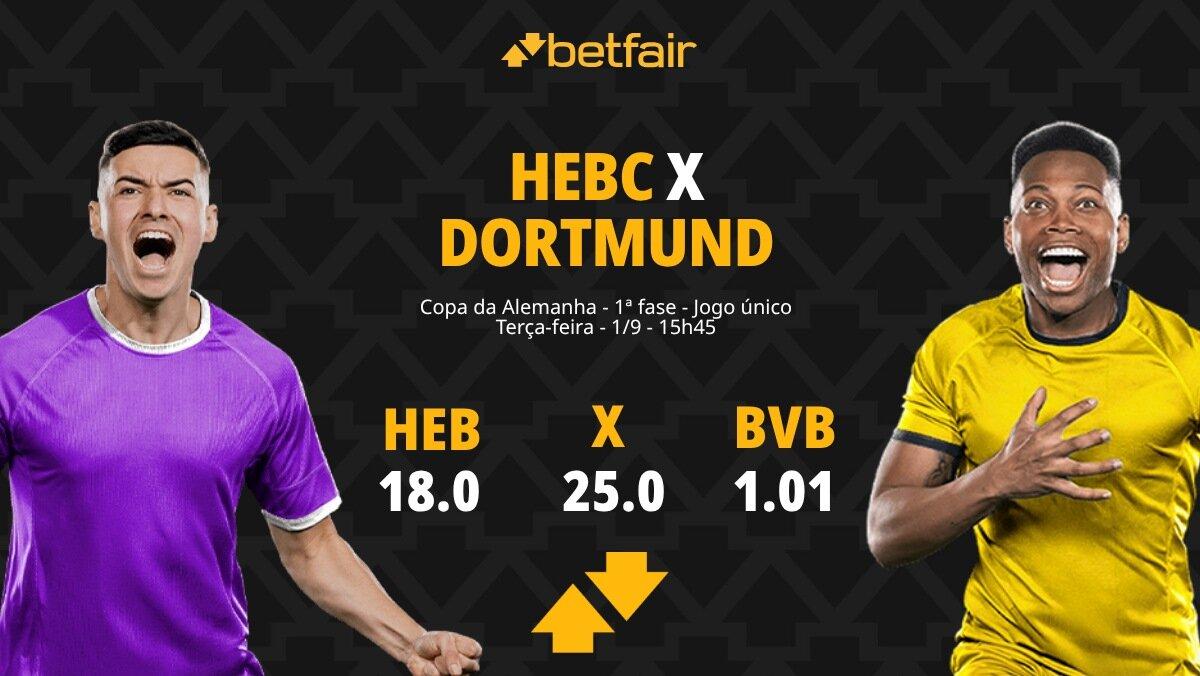 HEBC x Borussia Dortmund - Copa da Alemanha: Notícias, Odds, Estatísticas, Escalações, Horário, Onde Assistir