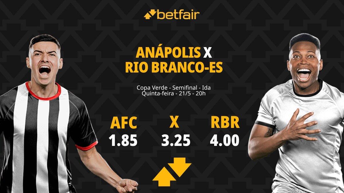 Anápolis x Rio Branco-ES - Copa Verde: Dicas, Palpites, Odds, Escalações, Horário, Onde Assistir