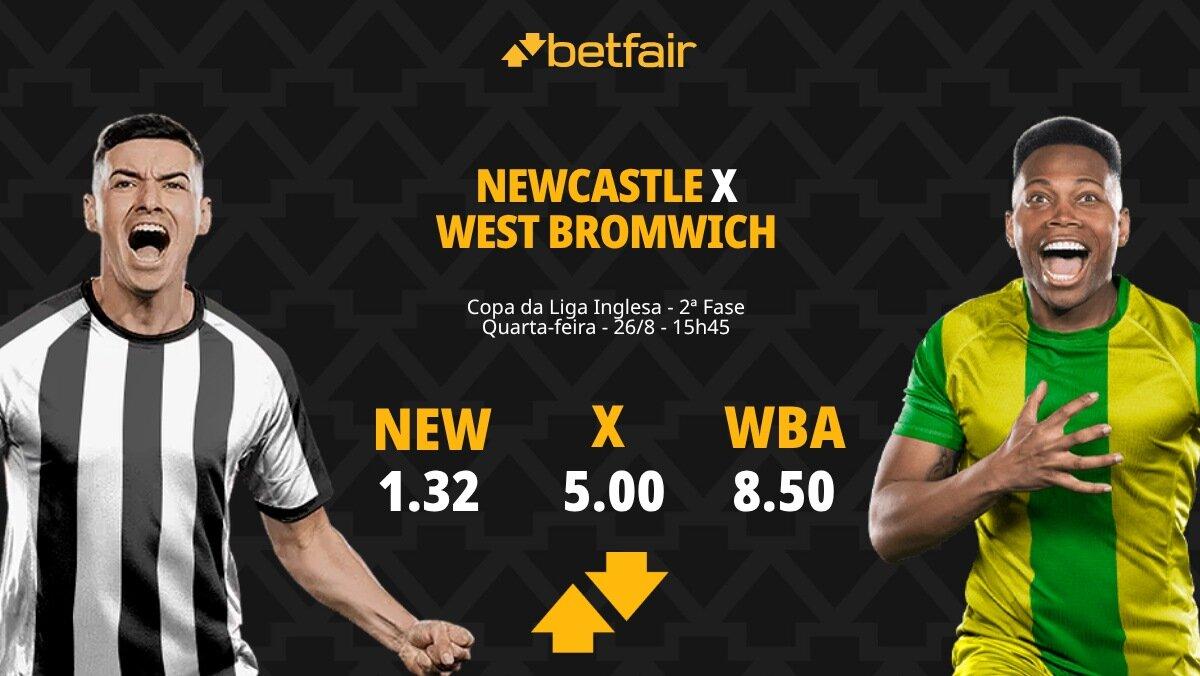 Newcastle x West Bromwich - Copa da Liga Inglesa: Notícias, Odds, Estatísticas, Escalações, Horário, Onde Assistir