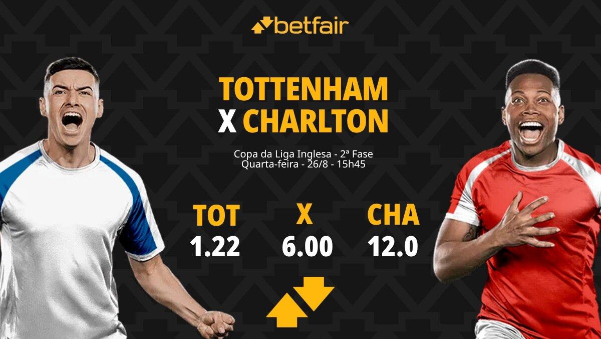 Tottenham x Charlton - Copa da Liga Inglesa: Notícias, Odds, Estatísticas, Escalações, Horário, Onde Assistir