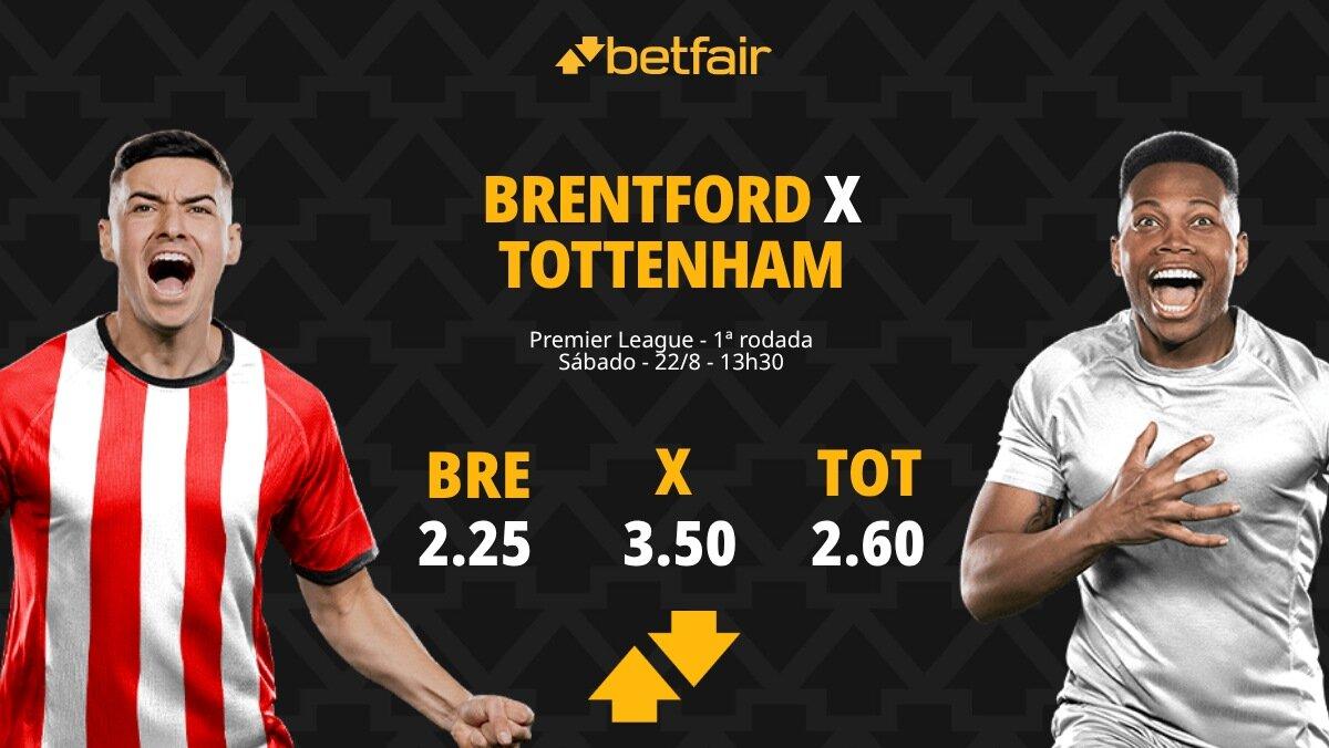 Brentford x Tottenham - Premier League: Notícias, Odds, Estatísticas, Escalações, Horário, Onde Assistir