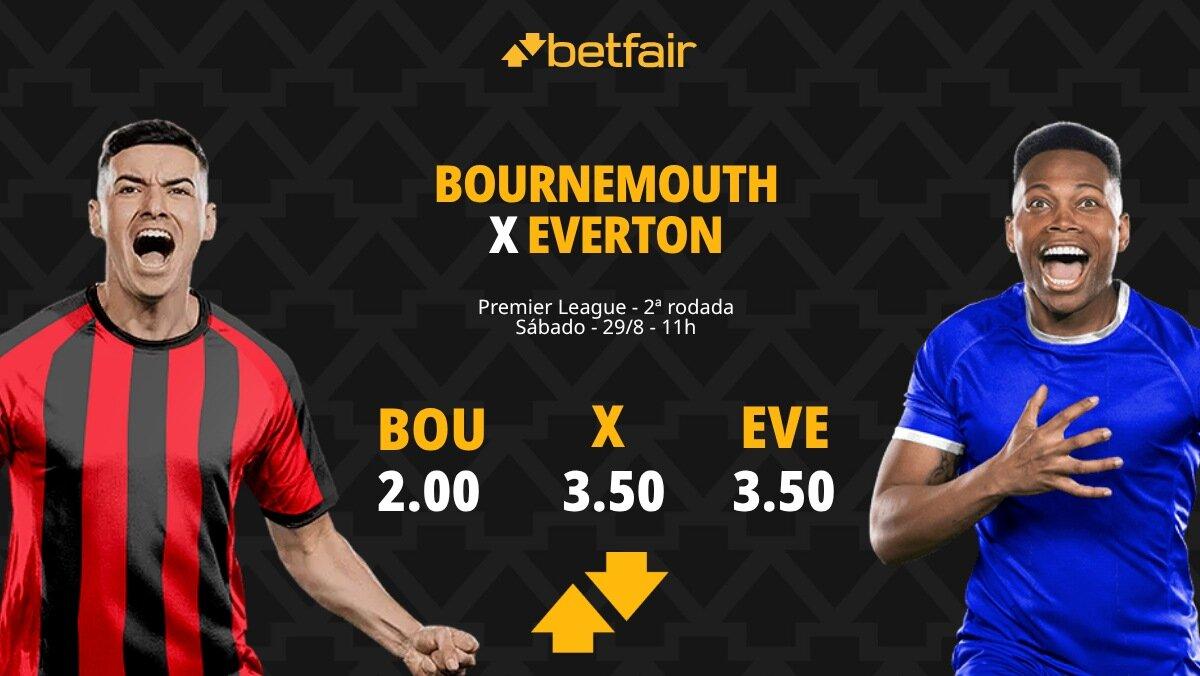 Bournemouth x Everton - Premier League: Notícias, Odds, Estatísticas, Escalações, Horário, Onde Assistir