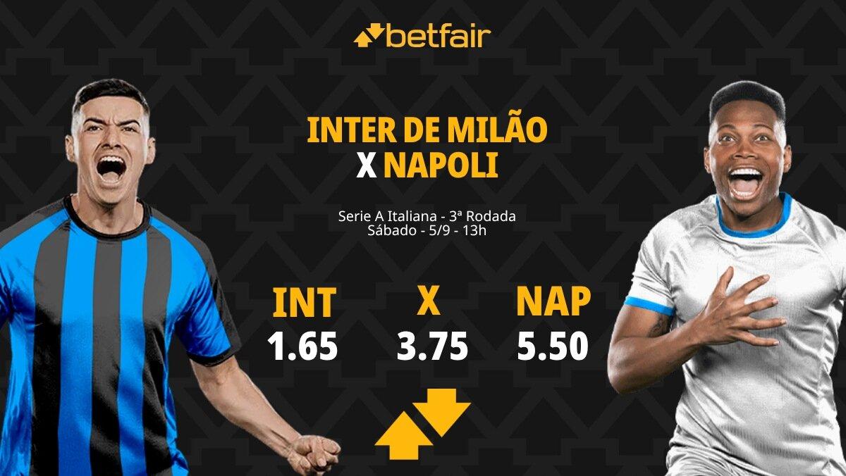 Inter de Milão x Napoli - Serie A Italiana: Notícias, Odds, Estatísticas, Escalações, Horário, Onde Assistir