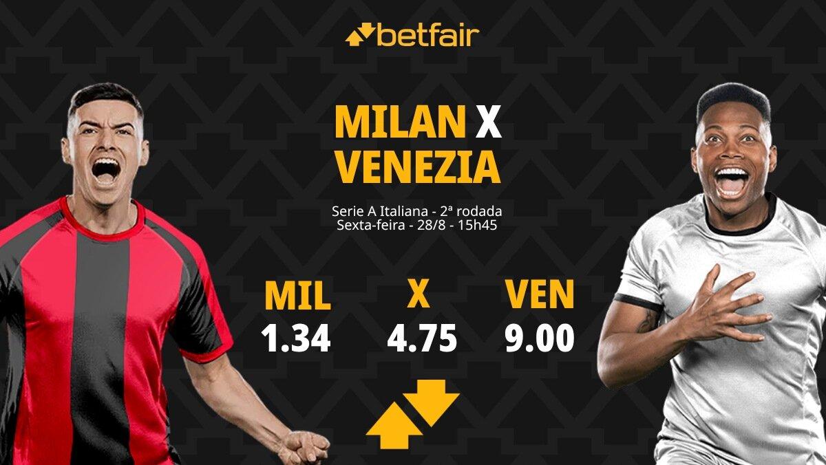 Milan x Venezia - Serie A Italiana: Notícias, Odds, Estatísticas, Escalações, Horário, Onde Assistir