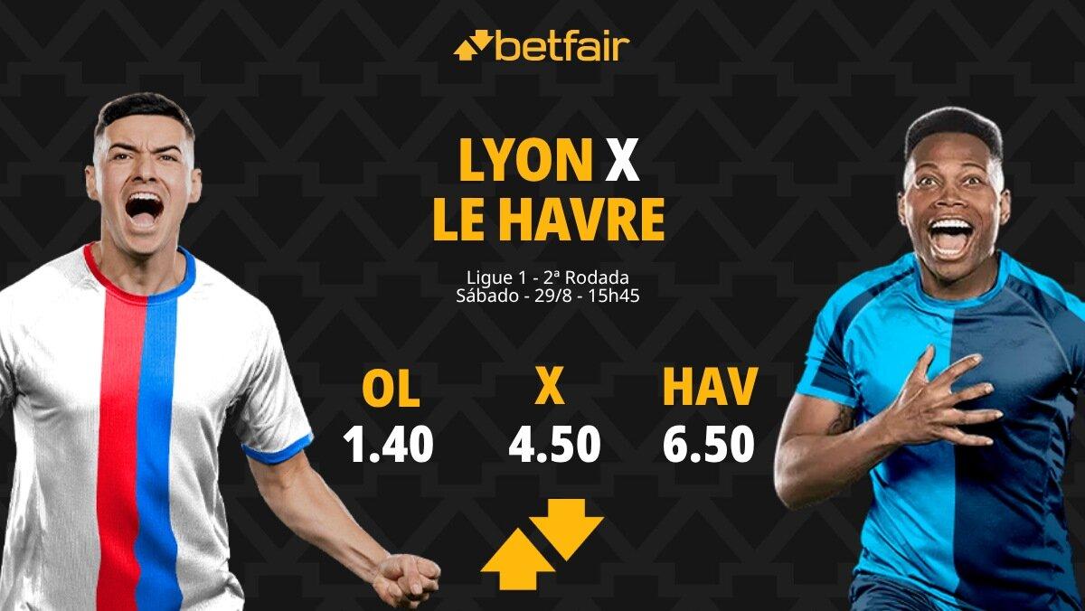 Lyon x Le Havre - Ligue 1: Notícias, Odds, Estatísticas, Escalações, Horário, Onde Assistir