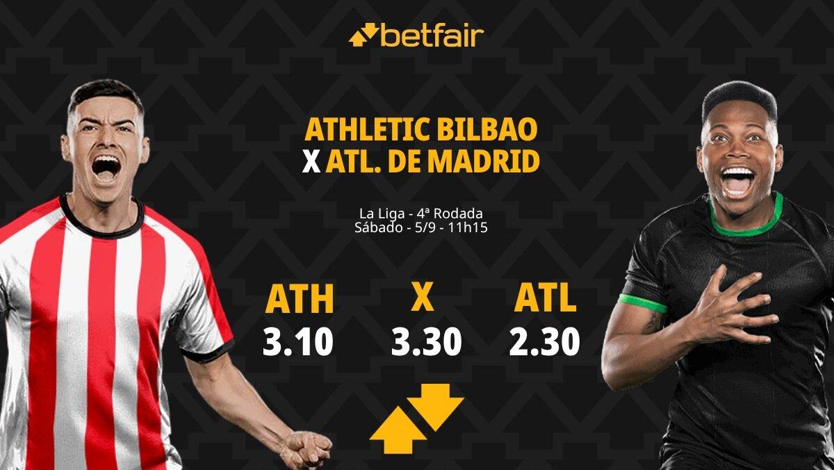 Athletic Bilbao x Atlético de Madrid - La Liga: Notícias, Odds, Estatísticas, Escalações, Horário, Onde Assistir