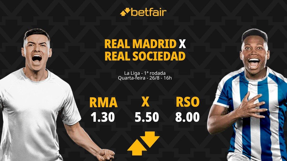 Real Madrid x Real Sociedad - La Liga: Notícias, Odds, Estatísticas, Escalações, Horário, Onde Assistir