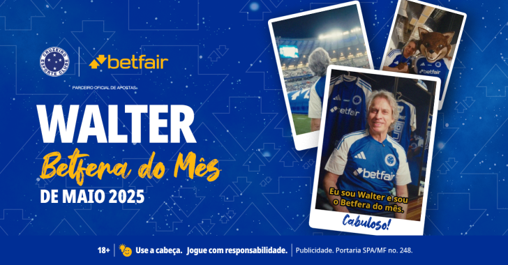 Walter Miranda leva o título de 'Betfera do Mês', mostrando que o amor pelo Cruzeiro, que começou no rádio, atravessa gerações