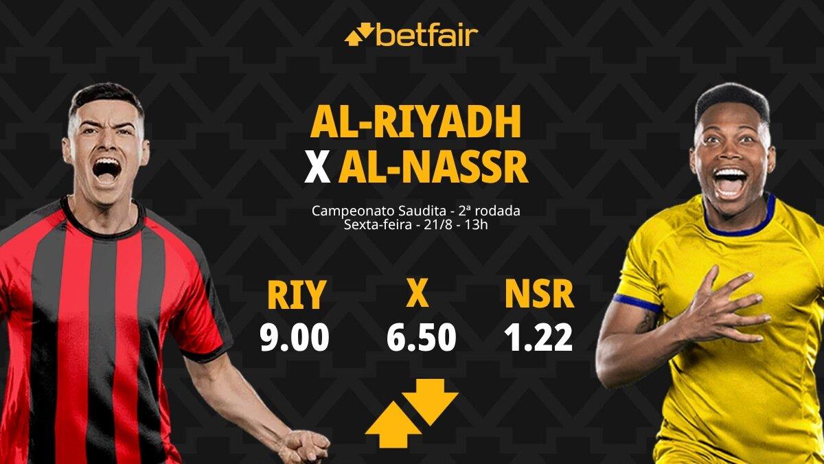 Al-Riyadh x Al-Nassr - Campeonato Saudita: Notícias, Odds, Estatísticas, Escalações, Horário, Onde Assistir