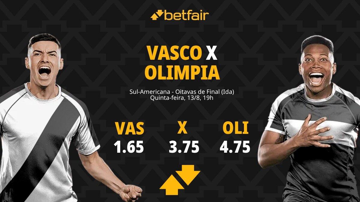 Vasco x Olimpia - Sul-Americana 2026: Notícias, Odds, Estatísticas, Escalações, Horário, Onde Assistir