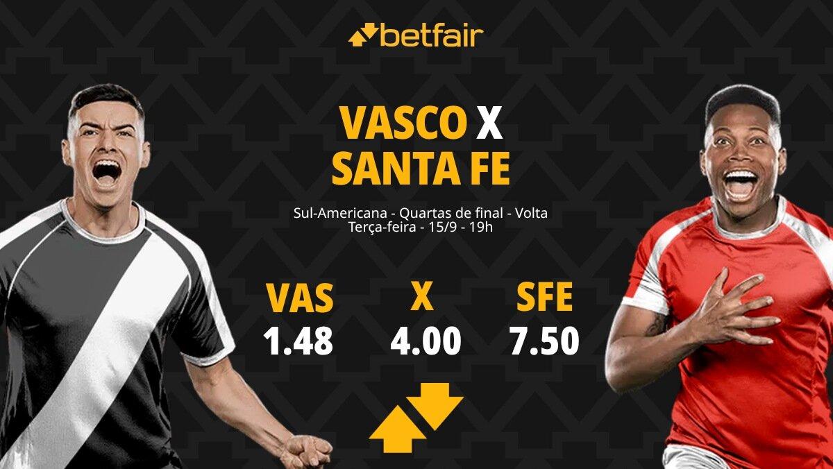 Vasco x Santa Fe - Sul-Americana: Notícias, Odds, Estatísticas, Escalações, Horário, Onde Assistir