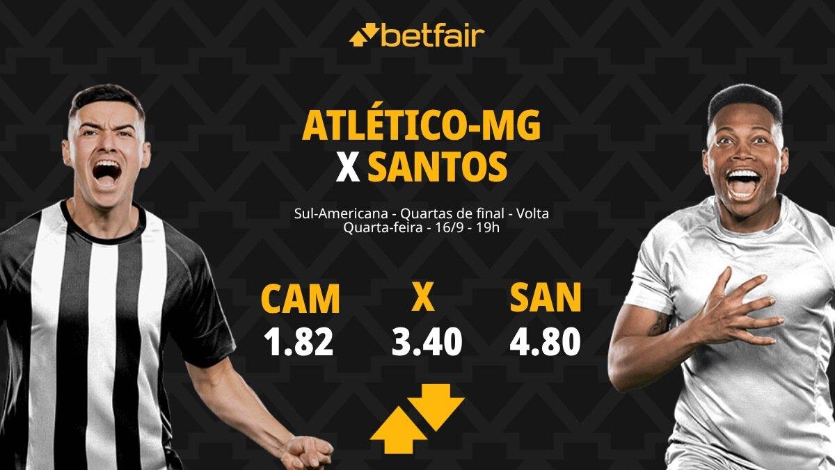 Atlético-MG x Santos - Sul-Americana: Notícias, Odds, Estatísticas, Escalações, Horário, Onde Assistir