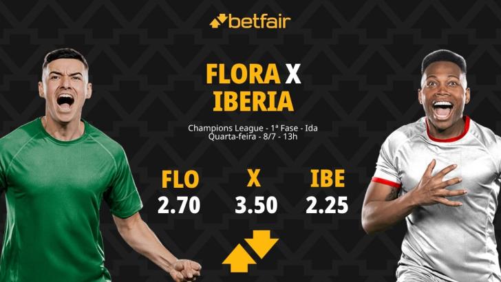 Flora x Iberia - Champions League: Dicas, Palpites, Odds, Escalações, Horário, Onde Assistir