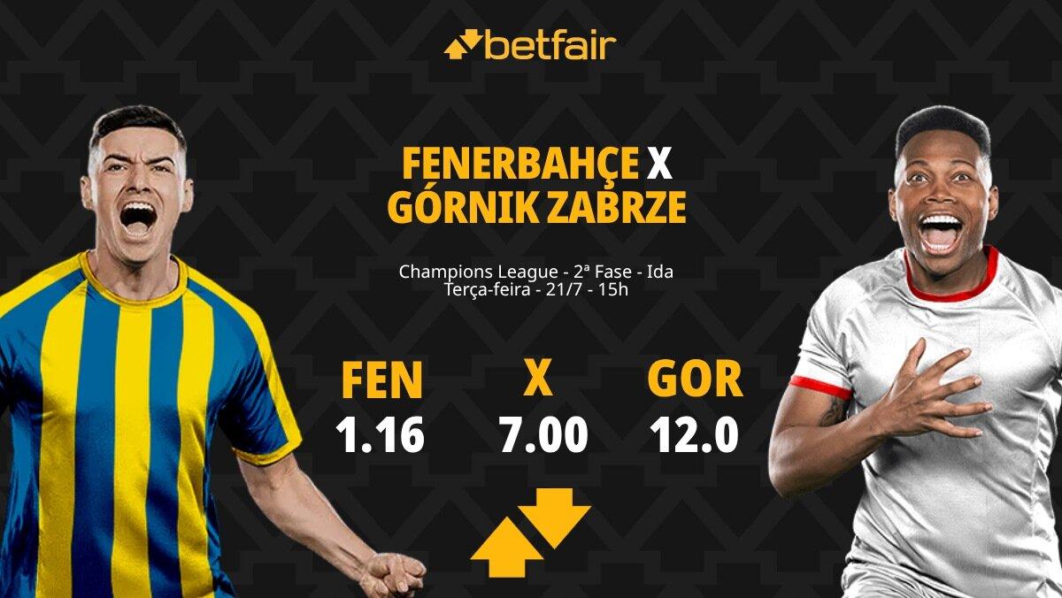 Fenerbahçe x Górnik Zabrze - Champions League: Dicas, Palpites, Odds, Escalações, Horário, Onde Assistir