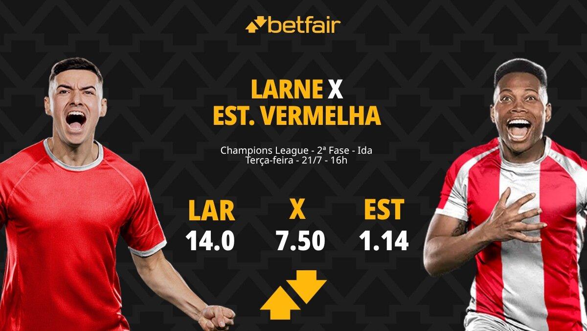 Larne x Estrela Vermelha - Champions League: Dicas, Palpites, Odds, Escalações, Horário, Onde Assistir