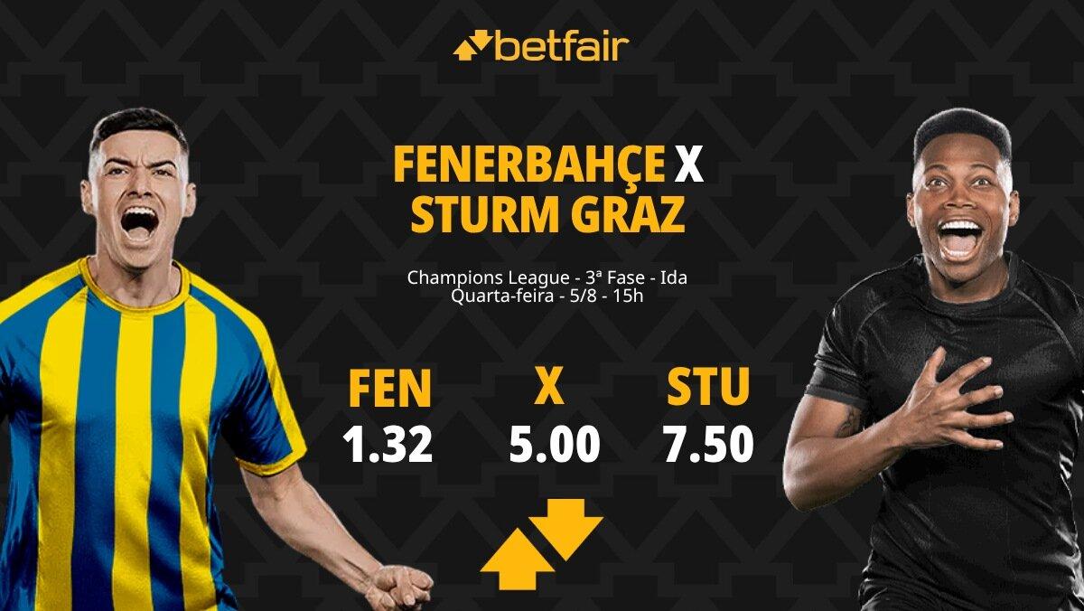 Fenerbahçe x Sturm Graz - Champions League: Notícias, Odds, Estatísticas, Escalações, Horário, Onde Assistir
