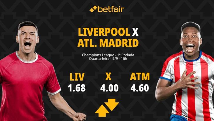 Liverpool x Atlético de Madrid - Champions League: Notícias, Odds, Estatísticas, Escalações, Horário, Onde Assistir