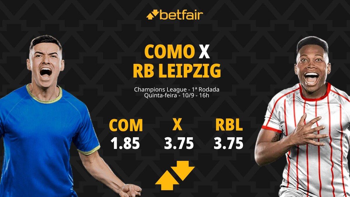 Como x RB Leipzig - Champions League: Notícias, Odds, Estatísticas, Escalações, Horário, Onde Assistir