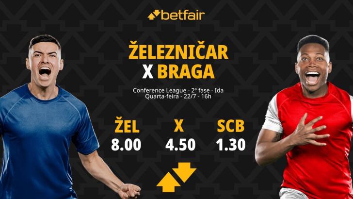 Železničar Pančevo x Braga - Conference League: Notícias, Odds, Estatísticas, Escalações, Horário, Onde Assistir