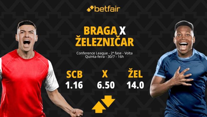 Braga x Zeleznicar Pancevo - Conference League: Notícias, Odds, Estatísticas, Escalações, Horário, Onde Assistir