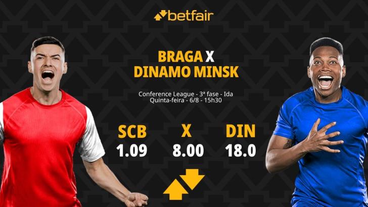 Braga x Dínamo Minsk - Conference League: Notícias, Odds, Estatísticas, Escalações, Horário, Onde Assistir