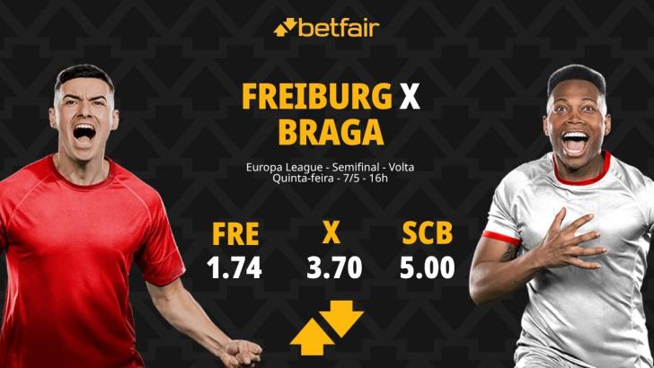 Freiburg x Braga - Europa League: Dicas, Palpites, Odds, Escalações, Horário, Onde Assistir