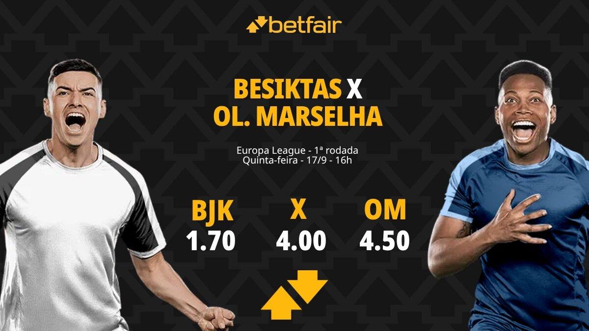 Besiktas x Olympique de Marselha - Europa League: Notícias, Odds, Estatísticas, Escalações, Horário, Onde Assistir
