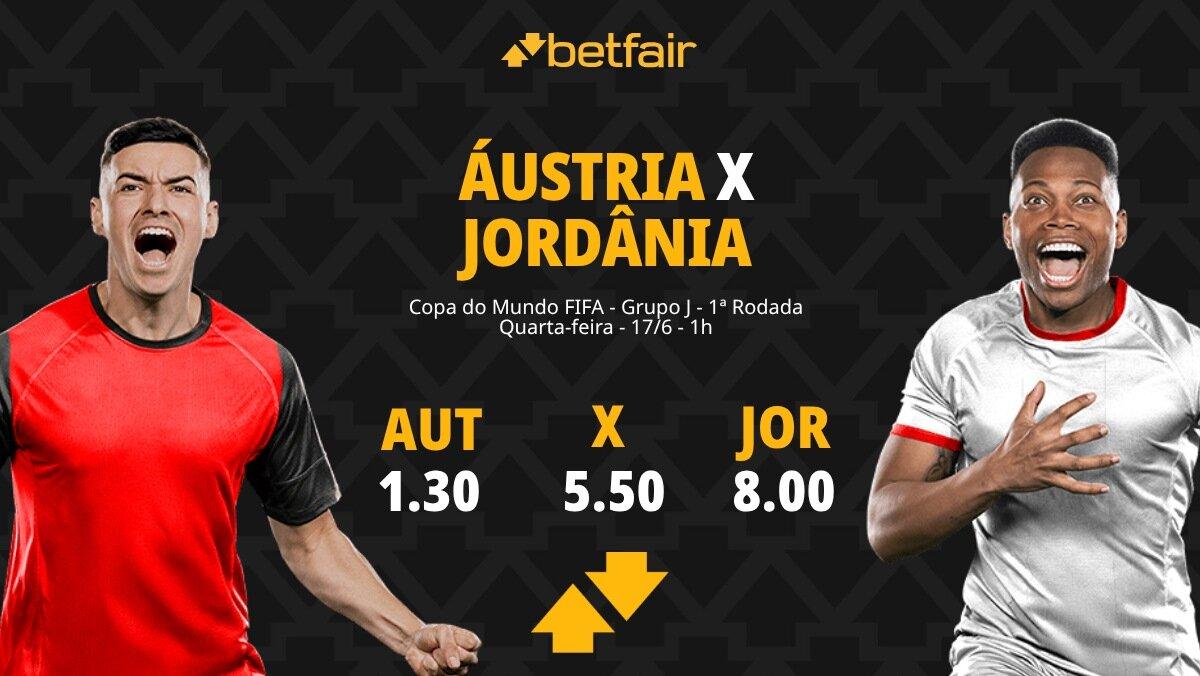 Áustria x Jordânia - Copa do Mundo 2026: Dicas, Palpites, Odds, Escalações, Horário, Onde Assistir