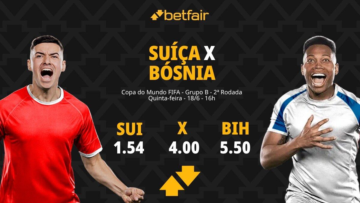 Suíça x Bósnia - Copa do Mundo 2026: Dicas, Palpites, Odds, Escalações, Horário, Onde Assistir
