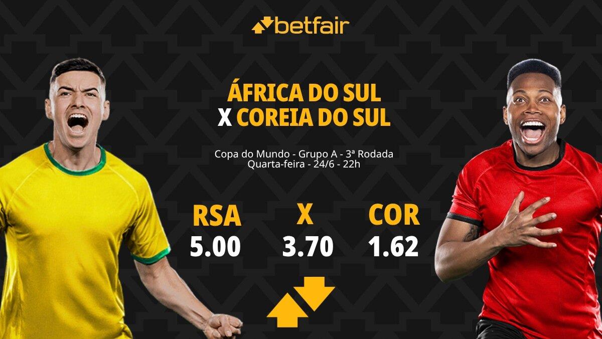 África do Sul x Coreia do Sul - Copa do Mundo 2026: Dicas, Palpites, Odds, Escalações, Horário, Onde Assistir